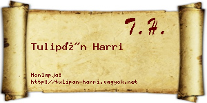 Tulipán Harri névjegykártya